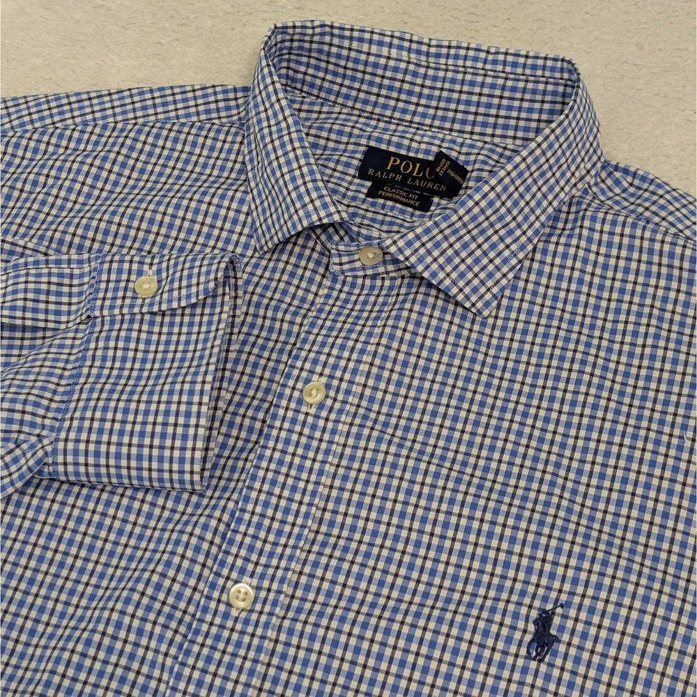 Polo Ralph Lauren Mens 2XL Performance Classic Fit Long Sleeve Shirt Button Up